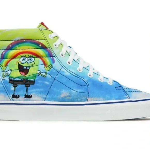 SpongeBob Vans High-Top Sneakers - Blue and Yellow - Picture 1 of 7